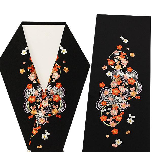 絹交織 カラー地 刺繍半衿 花柄 全2色 振袖 刺繍半襟 色無地 絹交織 カラー地 刺繍半衿 花柄 全2色 振袖 刺繍半襟 色無地