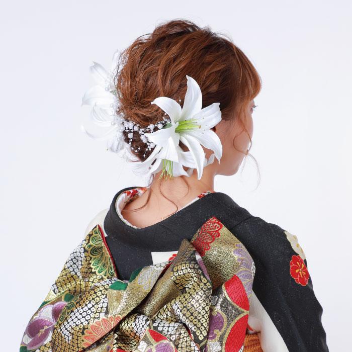 髪飾り 大きい ユリ 花飾り ゆり 百合 ヘアアクセサリー 花嫁 髪飾り 大きい ユリ 花飾り ゆり 百合 ヘアアクセサリー 花嫁