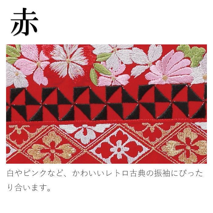 刺繍半襟 振袖 半襟 半衿 刺繍 花嫁 着物 長襦袢 襦袢 和装 和服 洗える ポリエステル 成人式 結婚式 着物半襟 着物半衿 袴 半襟刺繍 白 黒｜kimono-warai｜18