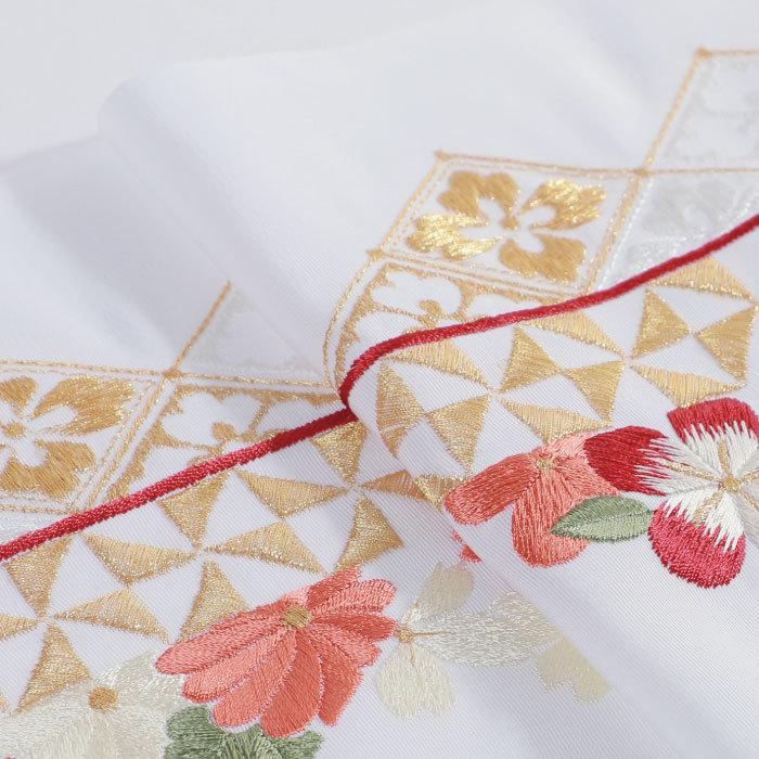 刺繍半襟 振袖 半襟 半衿 刺繍 花嫁 着物 長襦袢 襦袢 和装 和服 洗える ポリエステル 成人式 結婚式 着物半襟 着物半衿 袴 半襟刺繍 白 黒