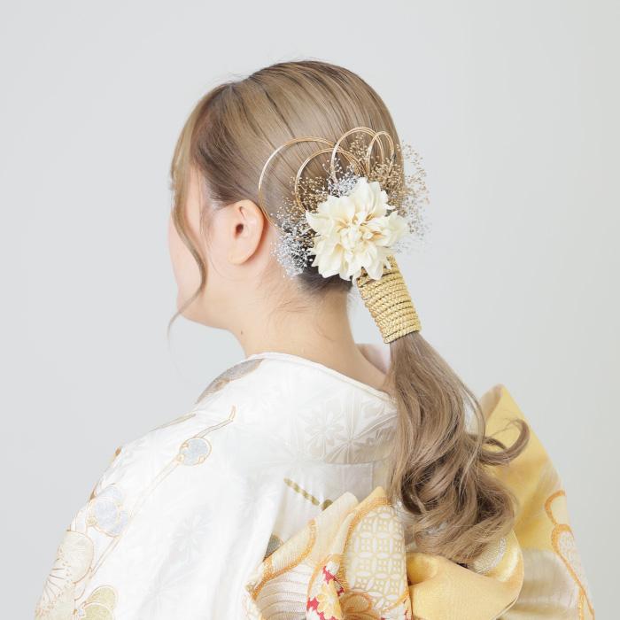 髪飾り 水引 かすみ草 花飾り 和装 ヘアアクセサリー 成人式 卒業式