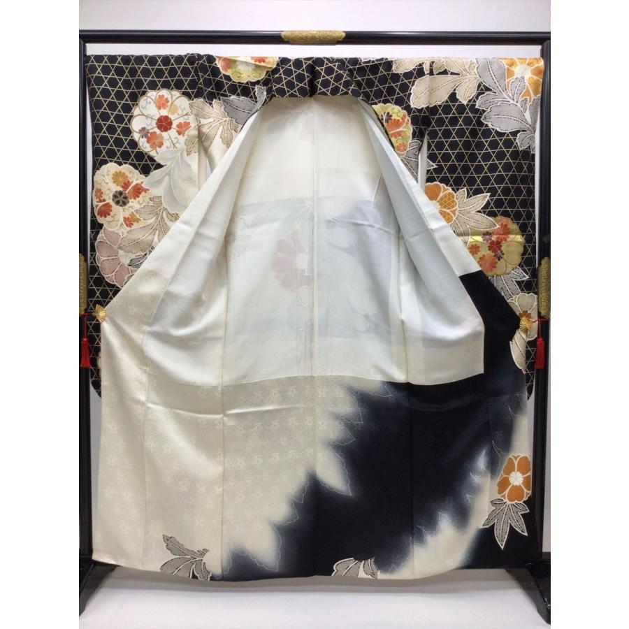 手織り絹製ベージュ花柄着物 TAKAZENの振袖 /ピンク色/古典/牡丹柄/ 最新作正統派古典 ピンク