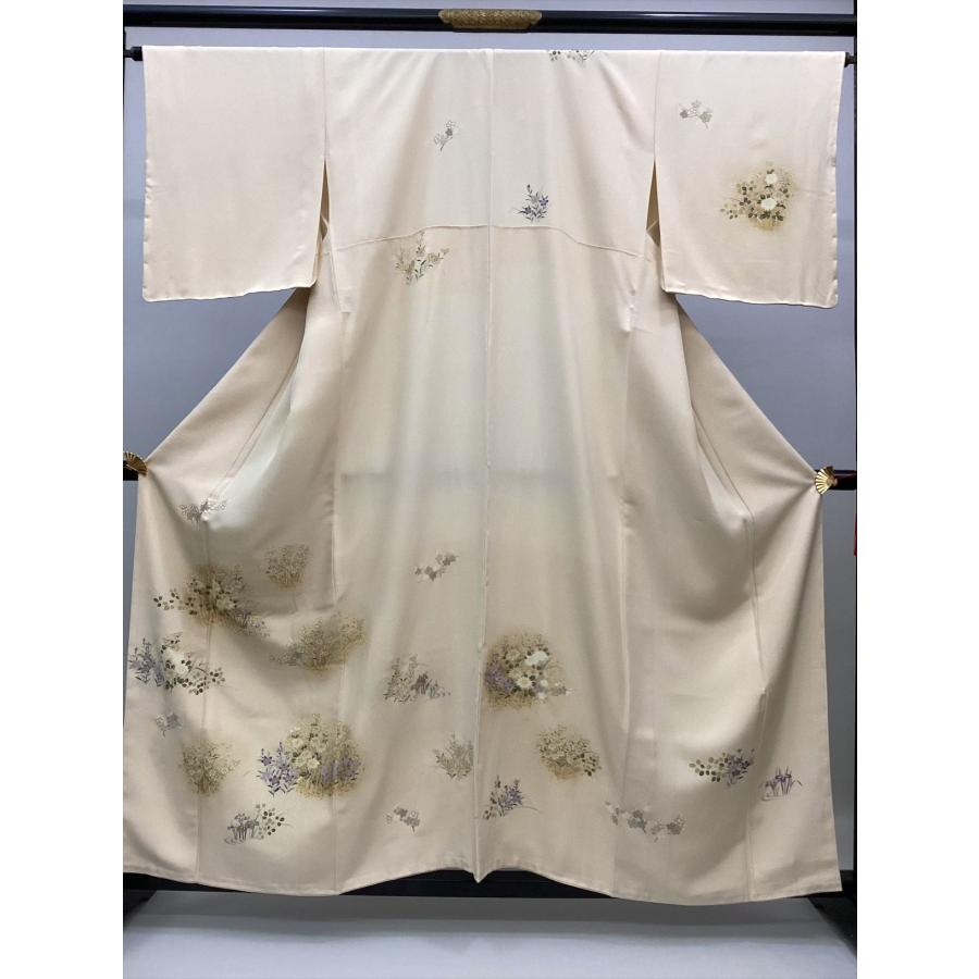 着物 訪問着 未使用 中古 花柄 正絹 裄65cm レディース 女性 和服 30代