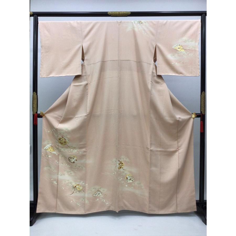 着物 訪問着 未使用 縫一ッ紋入 ピンク色 高砂縮緬 正絹 裄68cm 着物 訪問着 未使用 縫一ッ紋入 ピンク色 高砂縮緬 正絹 裄68cm