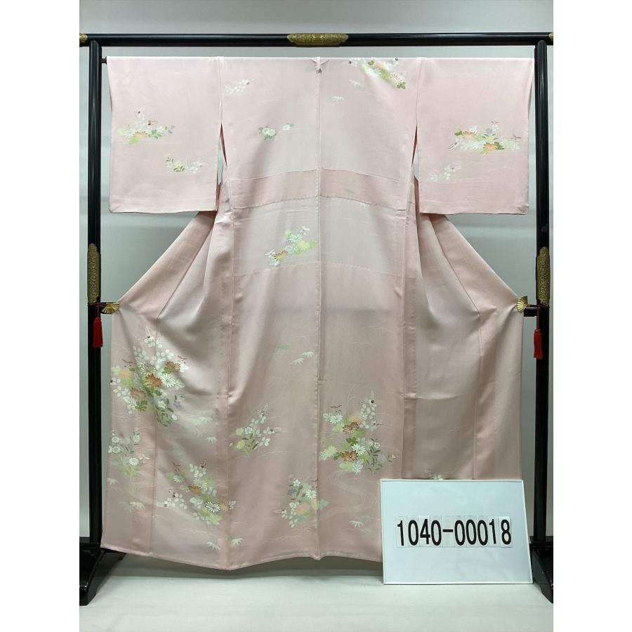 着物 単衣 千總謹製 単衣訪問着 良好 花柄 ピンク 正絹 裄67cm 