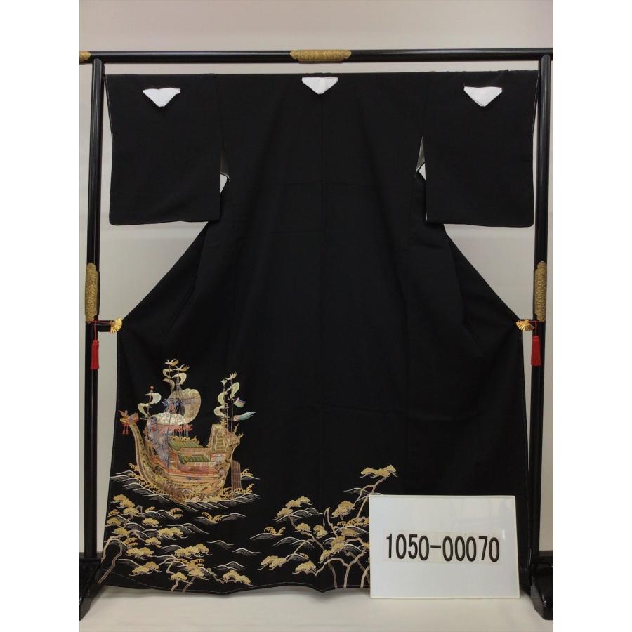着物 留袖 黒留袖 未使用 中古 黒 正絹 裄68cm レディース 女性 和服 