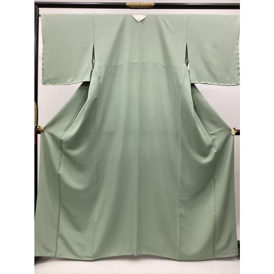 着物 色無地 縫一ッ紋入 横木瓜 未使用 中古 正絹 裄66.5cm レディース