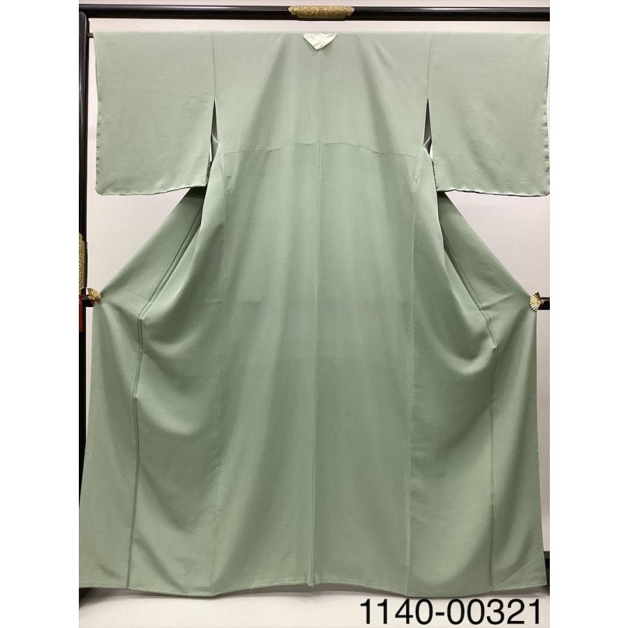 着物 色無地 縫一ッ紋入 横木瓜 未使用 中古 正絹 裄66.5cm レディース