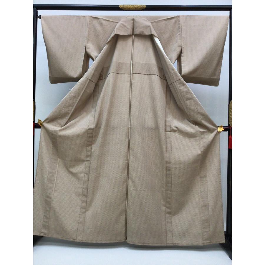 着物 単衣 単衣紬 未使用 中古 正絹 裄66.5cm 格子 レディース 女性 
