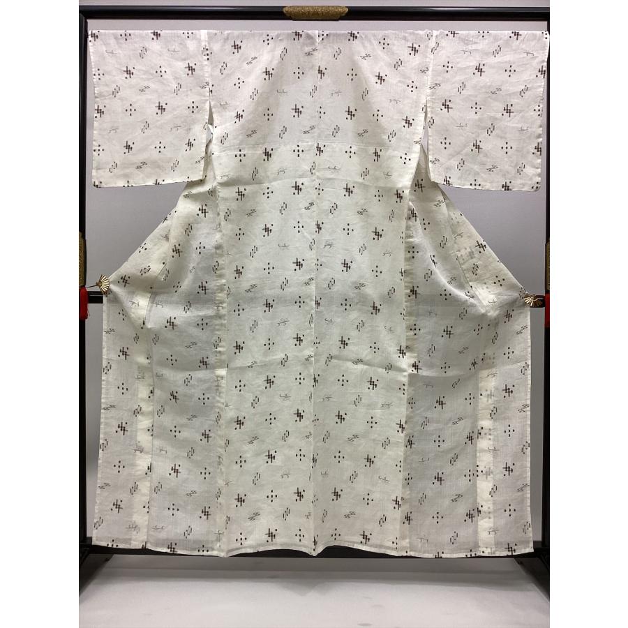 美品 正絹 長襦袢 やまと謹製 贅沢な大人の洒落着物スタイル 生成り 紬 絣文様 ほっこりとした節感と素朴な風合いを愉しむ 美品 正絹 長襦袢 やまと謹製 贅沢な大人の洒落着物スタイル 生成り