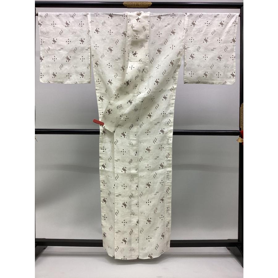 特選 夏物 夏着物 八重山上布 着物 中古 苧麻 カジュアル 絣模様 青系色 身丈161.5cm 裄64cm M きもの北條 A1347-4 特選 夏物 宮古上布 夏着物 着物 中古 苧麻 カジュアル 楓模様 濃紺色