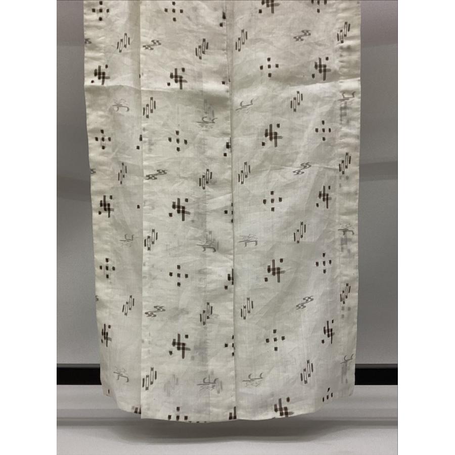 八重山上布きもの 麻きもの 夏着物 麻 絣柄 生成 裄68.5cm 雪さらし