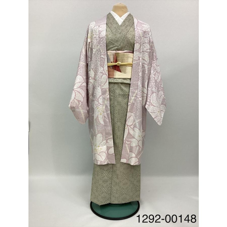 薄羽織 羽織 良品 裄69cm 百合 ピンク 正絹 レディース 着物 和服