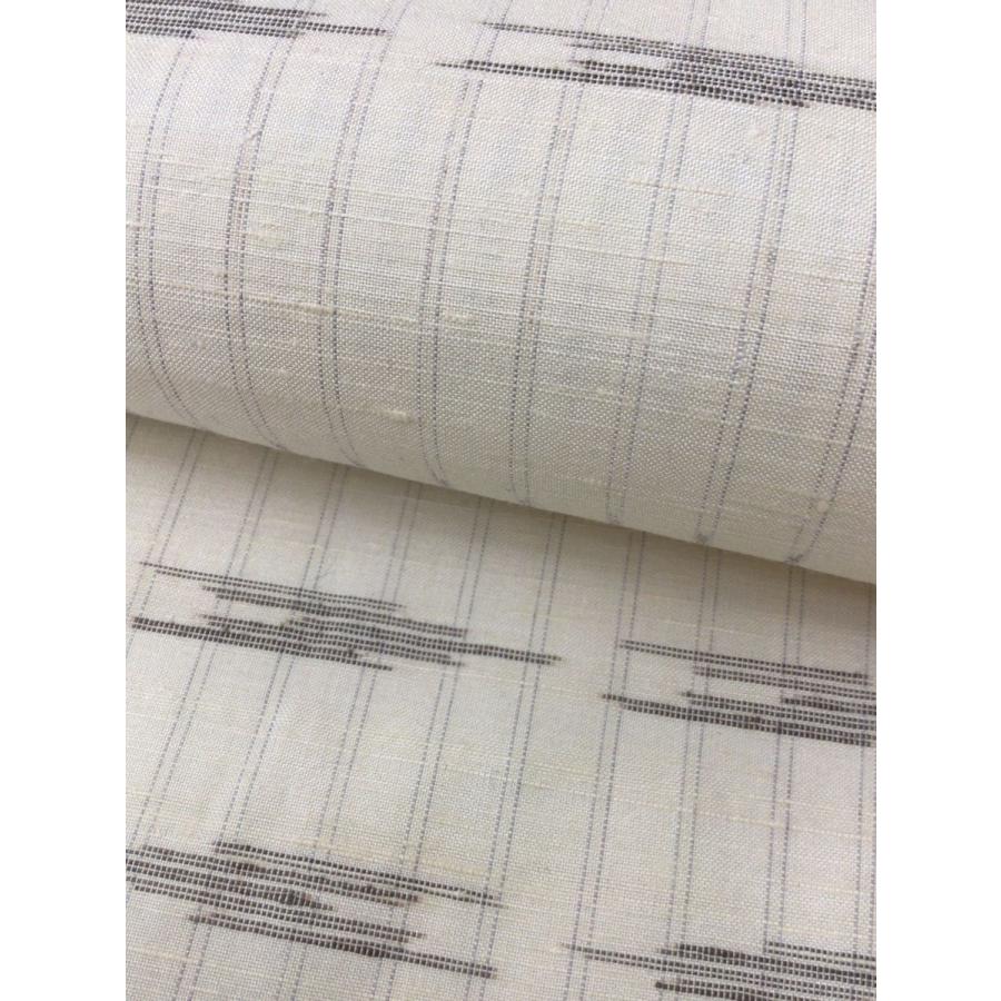 未仕立て品 きもの反物 本場久米島紬 柄物 白 正絹 着物 生地 布 和服  
