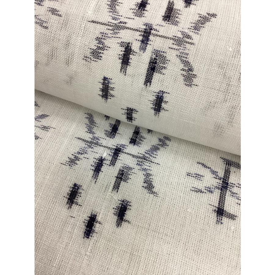 布　レース　巻き　反物 越後上布反物 雪さらし済 未仕立て品 中古 きもの反物 夏 麻反物 絣柄