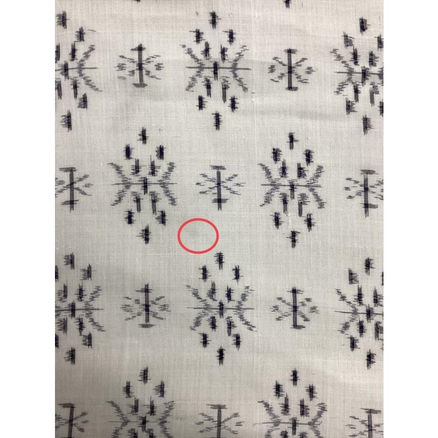 越後上布反物 雪さらし済 未仕立て品 中古 きもの反物 夏 麻反物 絣柄