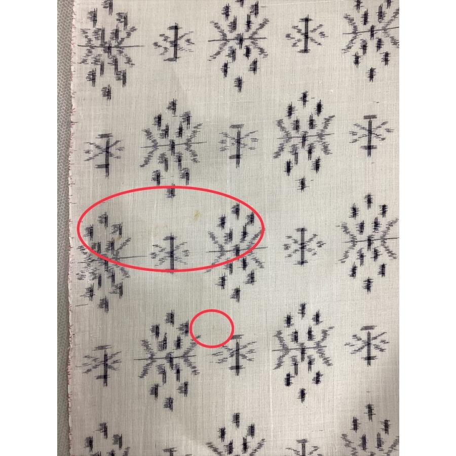 越後上布反物 雪さらし済 未仕立て品 中古 きもの反物 夏 麻反物 絣柄