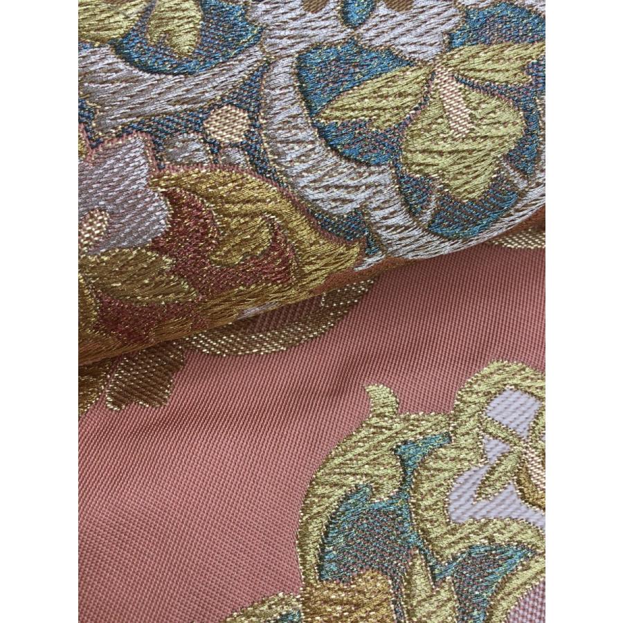 30%以上Off Sale 未使用 オリエンタル 花模様 高級袋帯 帯 袋帯 川島織物謹製 中古 花柄 ピンク 正絹 レディース 女性 着物 30