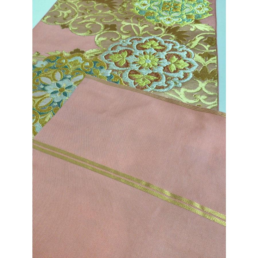 帯 袋帯 川島織物謹製 中古 花柄 ピンク 正絹 レディース 女性 着物 30