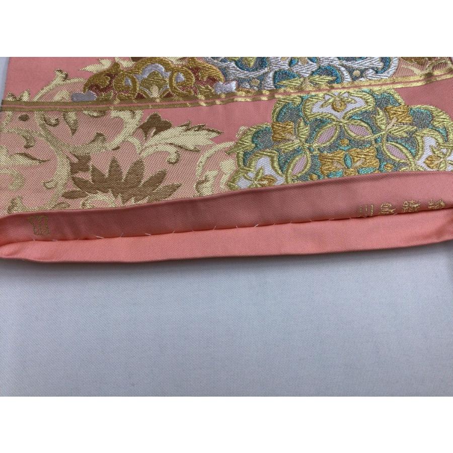 帯 袋帯 川島織物謹製 中古 花柄 ピンク 正絹 レディース 女性 着物 30