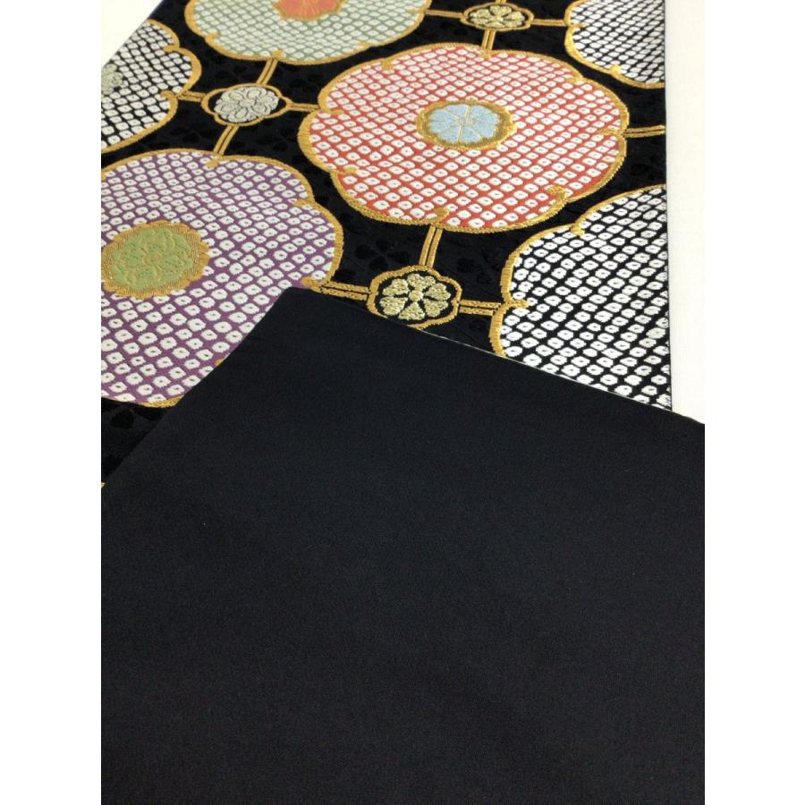 7MNA943 大人気 袋帯 正絹 綺麗柄 花柄 ブラック 和柄