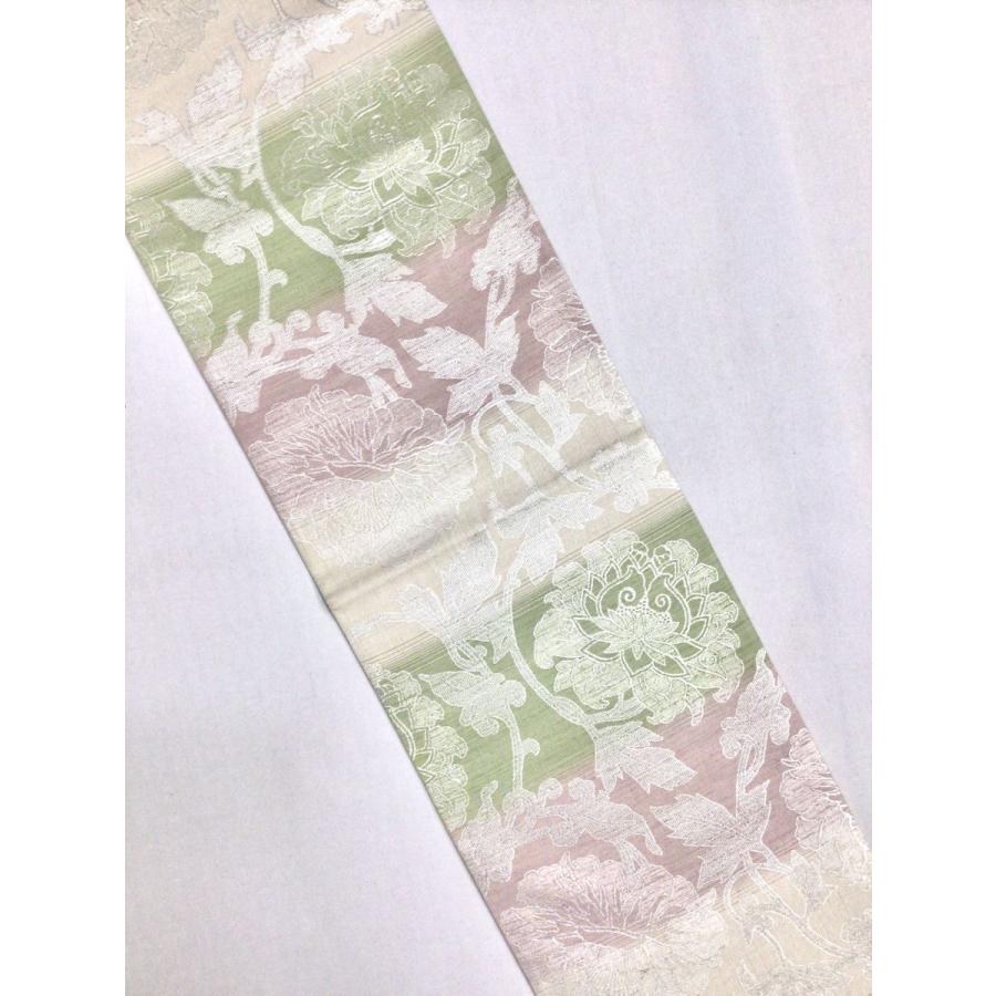 帯 袋帯 未使用 中古 花柄 ピンク 緑 良好 レディース 女性 着物 30代 