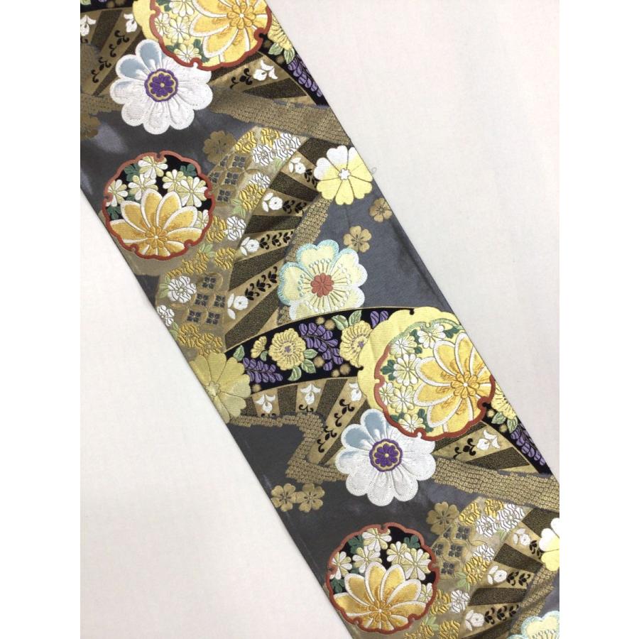 帯 袋帯 振袖用袋帯 良好 花柄 黒 正絹 レディース 女性 着物 30 帯 袋帯 振袖用袋帯 良好 花柄 黒 正絹 レディース 女性 着物 30