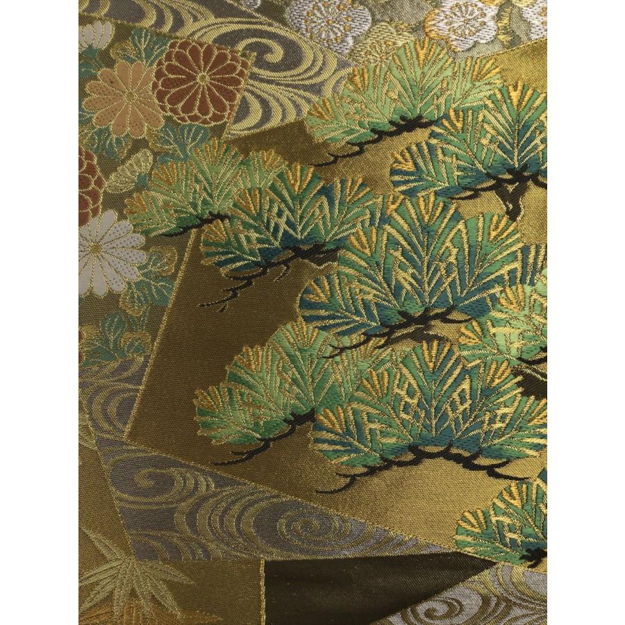 川島織物謹製 袋帯 帯 良品 正絹 中古 松竹梅 裂取り レディース 女性