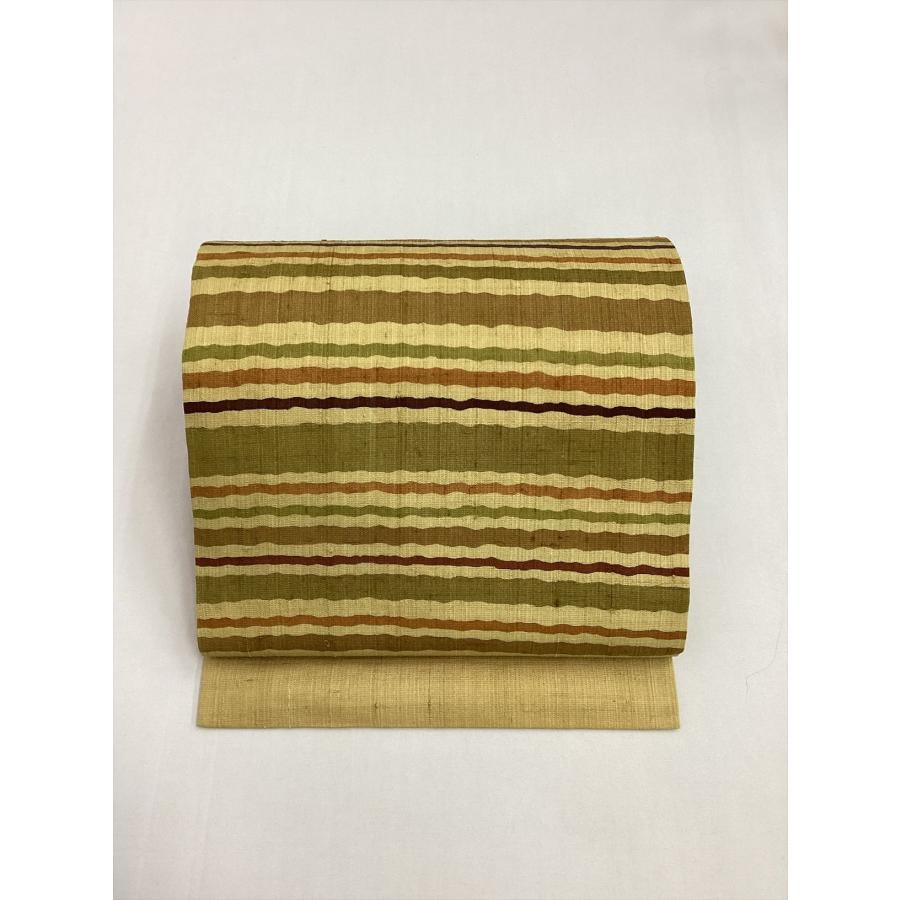 AT-16 名古屋帯【生駒輝夫】砥粉色紬地松紋