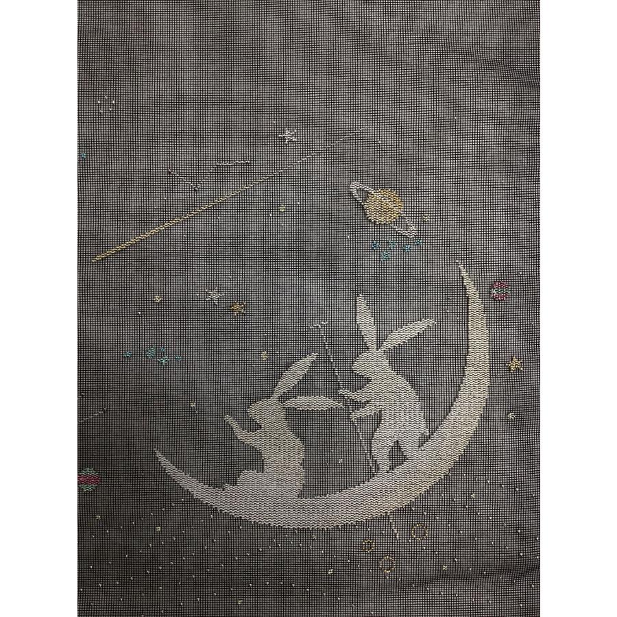 帯 夏物 名古屋帯 夏名古屋帯 絹 良品 月 星 うさぎ 中古 レディース