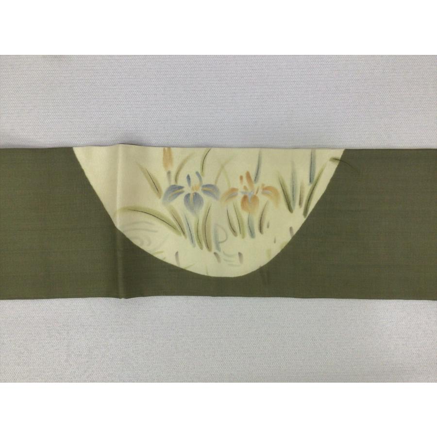 夏染め名古屋帯 正絹 中古 夏帯 名古屋帯 杜若 レディース 女性 着物