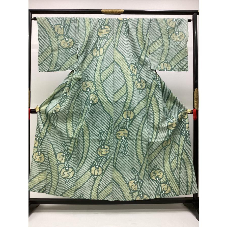 絞り浴衣 浴衣 夏 着物 中古 柄物 綿 裄66cm レディース 女性 洗える