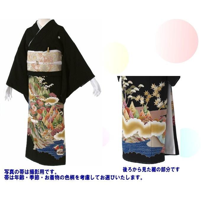 加賀友禅 黒留袖レンタル 075番 20点フルセットレンタル 往復送料
