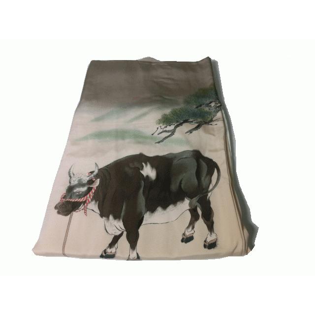 新品　0歳 5歳　男児　祝着　グレー　牛柄　七五三　手描　友禅の画像