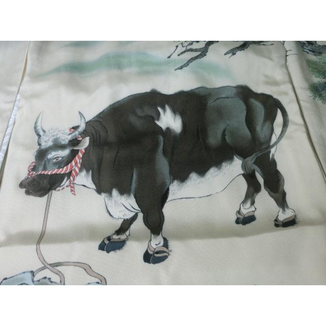 新品　0歳 5歳　男児　祝着　グレー　牛柄　七五三　手描　友禅の画像
