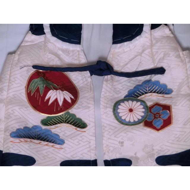 綿入り着物 綿入りベスト セット 3歳 男児 青 鷹 宝船 竹 松 七五三 お