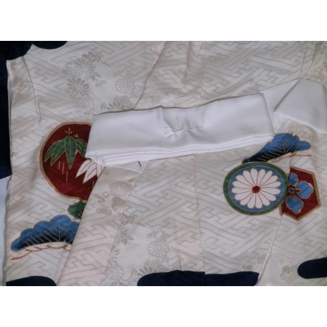 綿入り着物 綿入りベスト セット 3歳 男児 青 鷹 宝船 竹 松 七五三 お