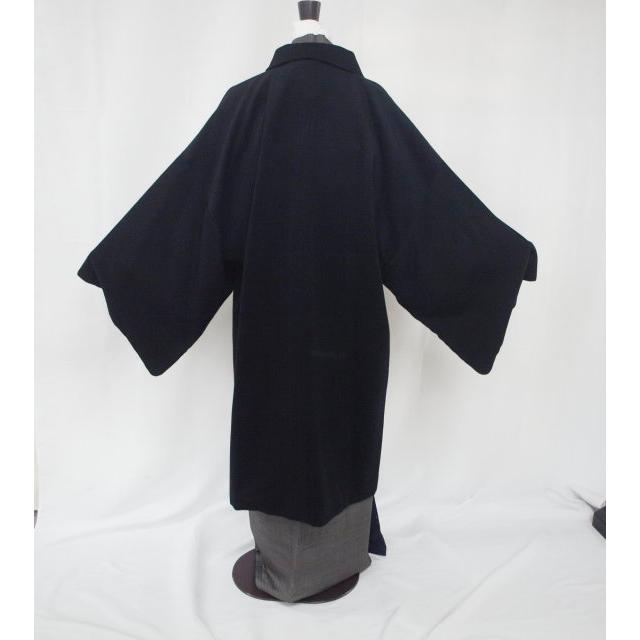 大幅値下！新品 002 男物和装コート（角袖） カシミヤ混 L 黒 : きもの