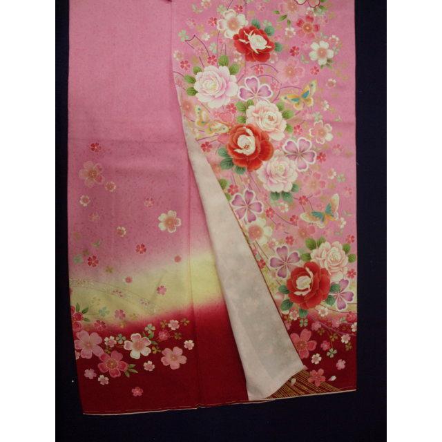 お仕立て上がり 0416 正絹振袖 ピンク 花 : きもの 遊着苑 - 通販