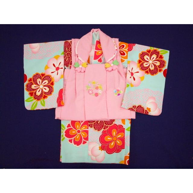 クーポン対象外 初節句 お食い初め用ベビー着物 一歳女の子 ピンク 水色 0055 初節句用着物 被布セット 着物 セレモニードレス