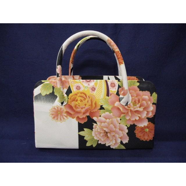 利休バック 0323 黒 花柄（レターパック不可） : きもの 遊着苑 - 通販