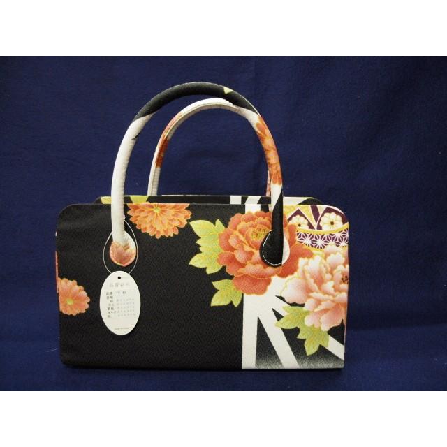 利休バック 0323 黒 花柄（レターパック不可） : きもの 遊着苑 - 通販