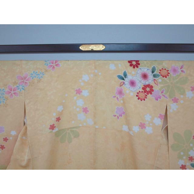大幅値下げ　0362　御仕立て上がり　正絹京友禅振袖　薄山吹色　花・辻が花風の画像