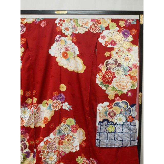 未仕立て　0517　正絹京友禅振袖　紅海老茶｜kimono-yuugien｜03