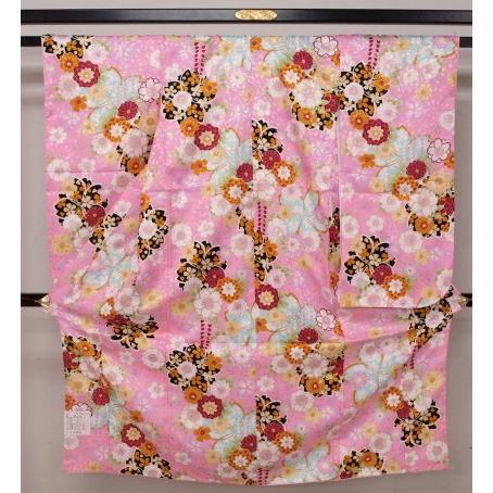 大幅値下げ！七五三 70236 七歳 祝い着 四ッ身きもの ピンク 花柄