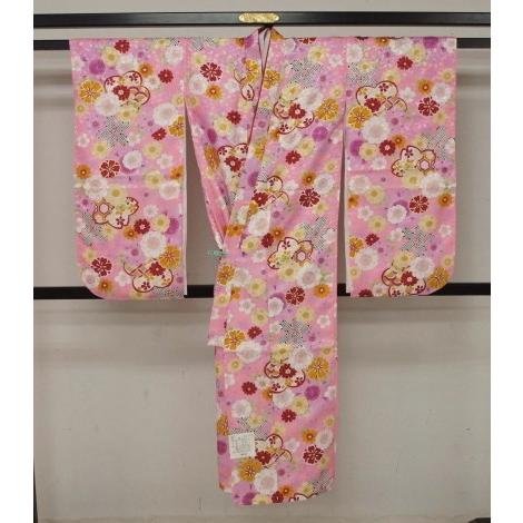 大幅値下げ！七五三 70241 七歳 祝い着 四ッ身きもの ピンク 花柄