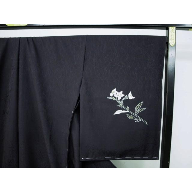 山口美術織物』刺繍訪問着 1424 錦繍御衣 青褐色 花 未仕立て : きもの