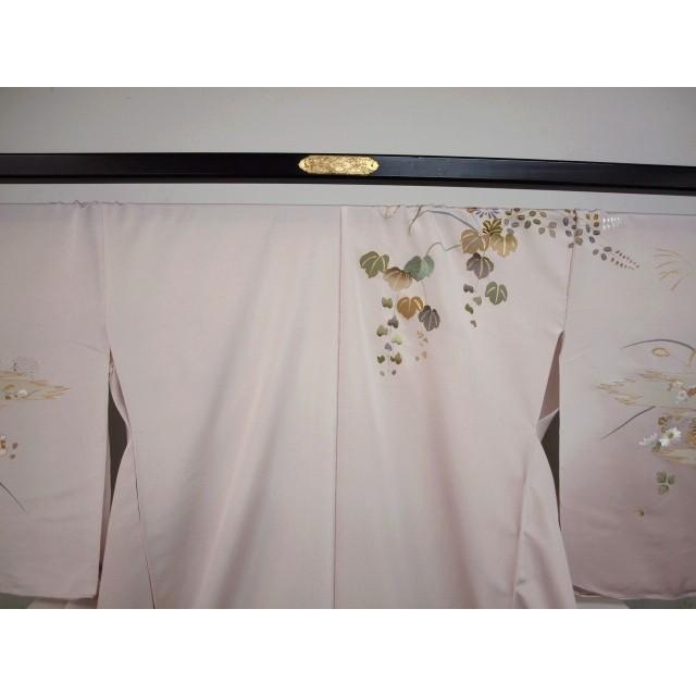 特選 0776 未仕立て 刺繍正絹訪問着 薄桜 四季草花 : きもの 遊着苑 