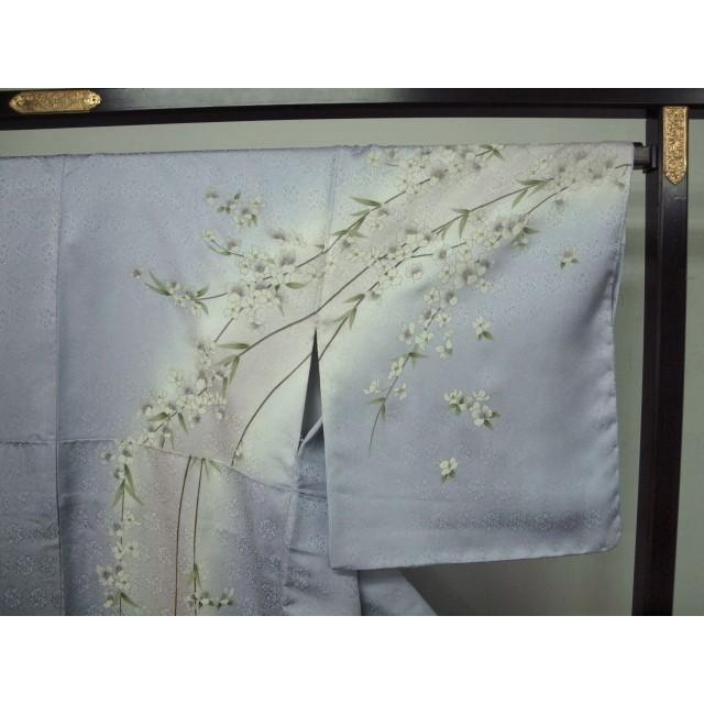 正絹袷訪問着　1443　淡藤色系　花　大幅値下げ　お仕立て上がりの画像