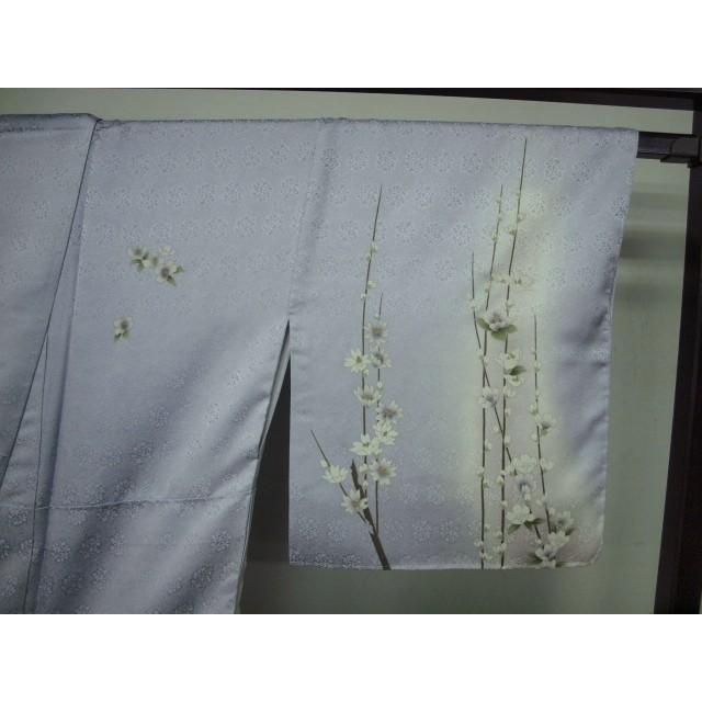 正絹袷訪問着　1443　淡藤色系　花　大幅値下げ　お仕立て上がりの画像